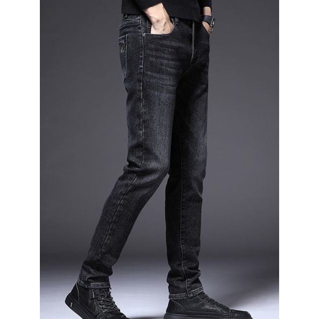 Nataro-High Waist Washed Slim Fit Jeans