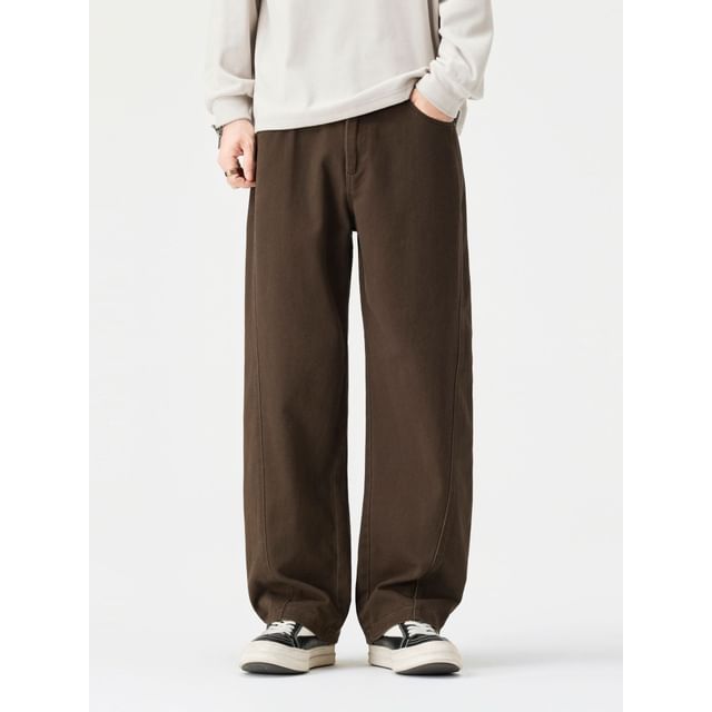Nataro-Mid Rise Plain Loose Fit Pants