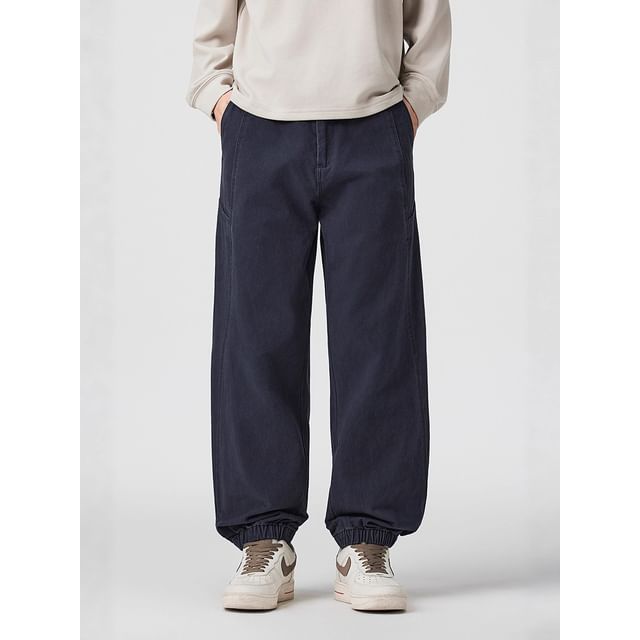 Nataro-Mid Rise Plain Straight Leg Pants