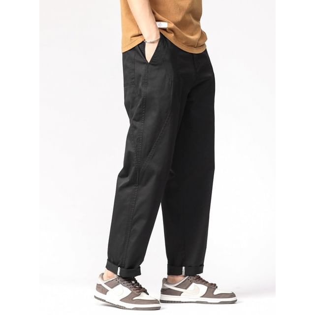 Nataro-Mid Rise Plain Tapered Pants