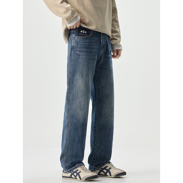 Nataro-Mid Rise Washed Wide Leg Jeans