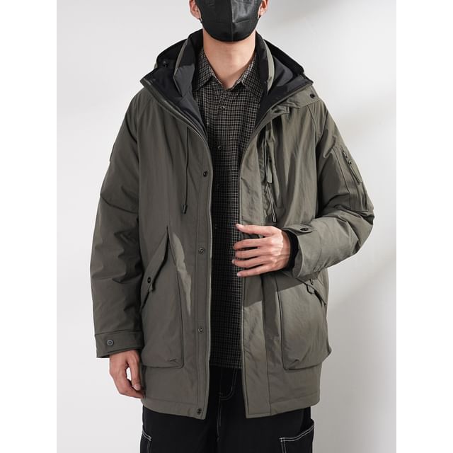 Nataro-Plain Hooded Zip Jacket