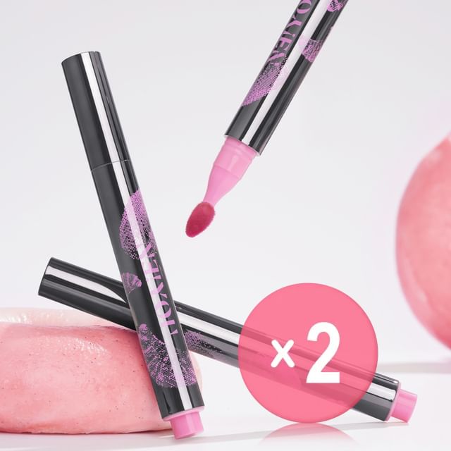 NEIYOU-Translucent Mirror Liquid Lipstick Pen - 6 Colors 2pcs Bundle Set