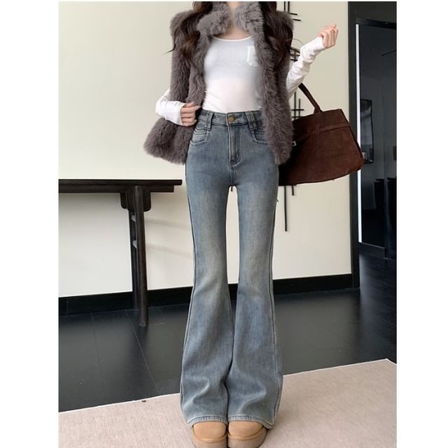 NENE-High Waist Flared Jeans
