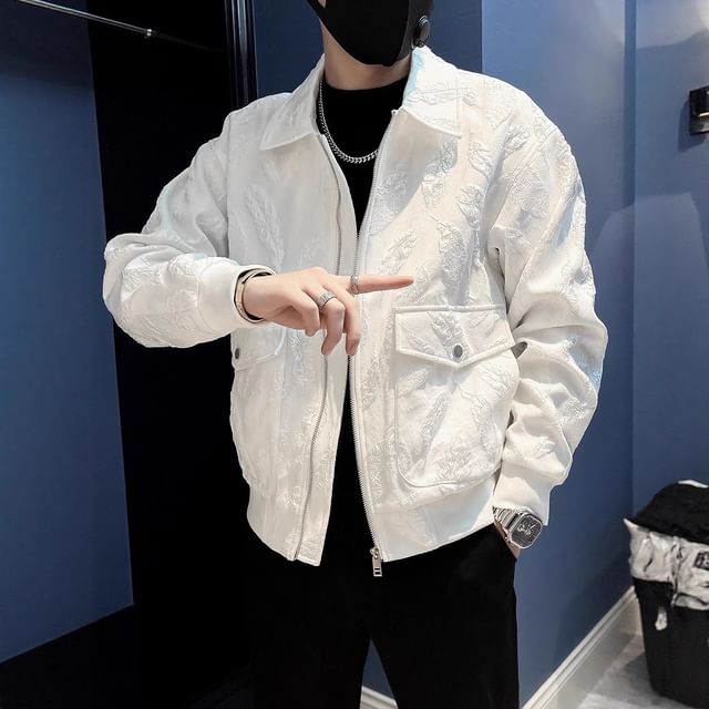 Neonity Wear-Collared Pocketed Zip-Up Jacket