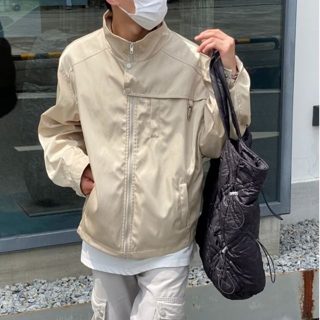 Neonity Wear-Mock Neck Zip-Up Plain Jacket