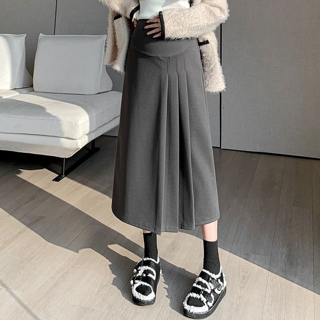 NEUF-Maternity High Rise Plain Midi Skirt
