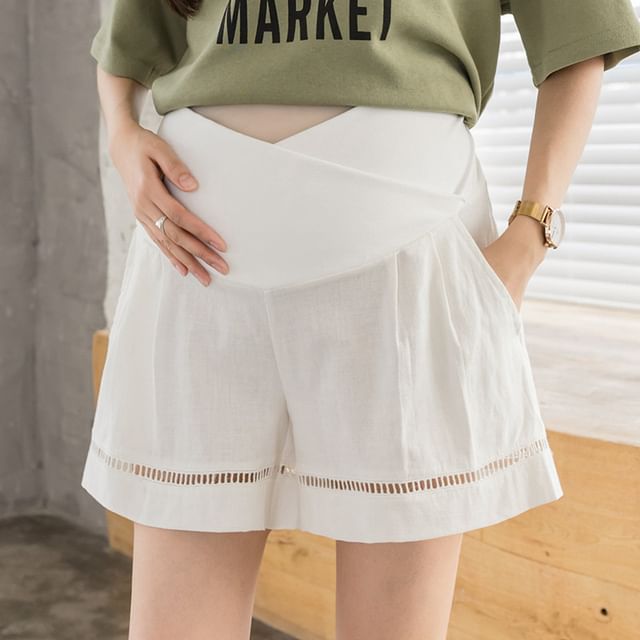 NEUF-Maternity High Waist Plain Shorts