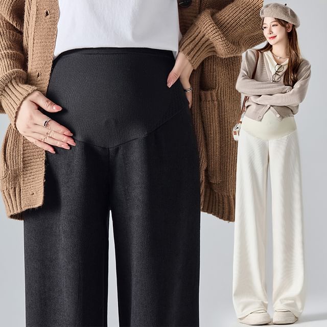 NEUF-Maternity Plain Wide Leg Pants