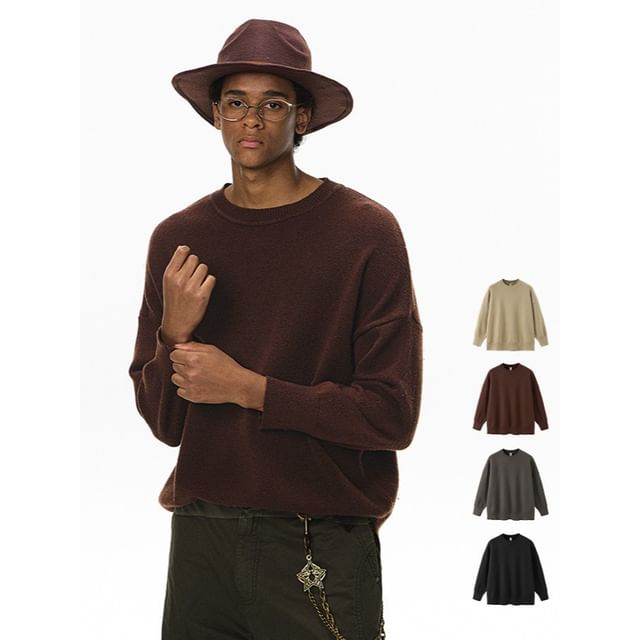 Newin-Crew Neck Plain Sweater