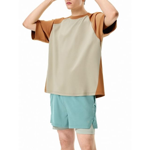 Newin-Short Sleeve Crew Neck Raglan Quick Dry T-Shirt