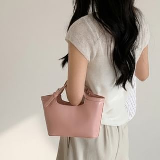 NewTown-Buckled Handle Crossbody Bag