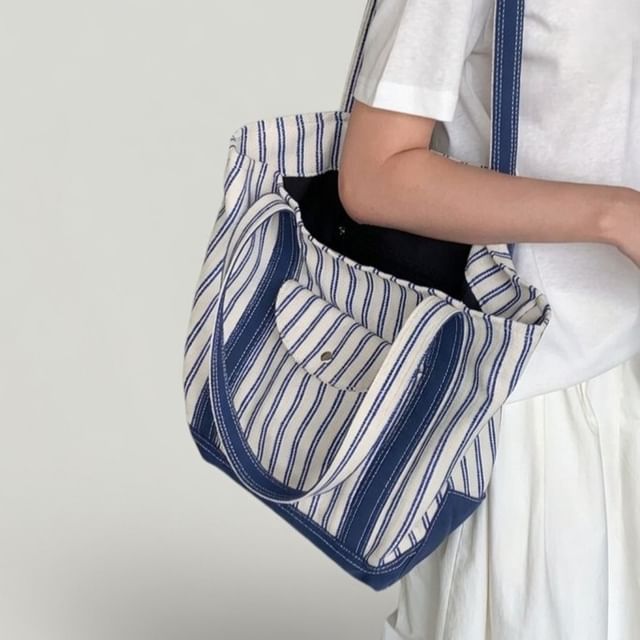 NewTown-Striped Tote Bag
