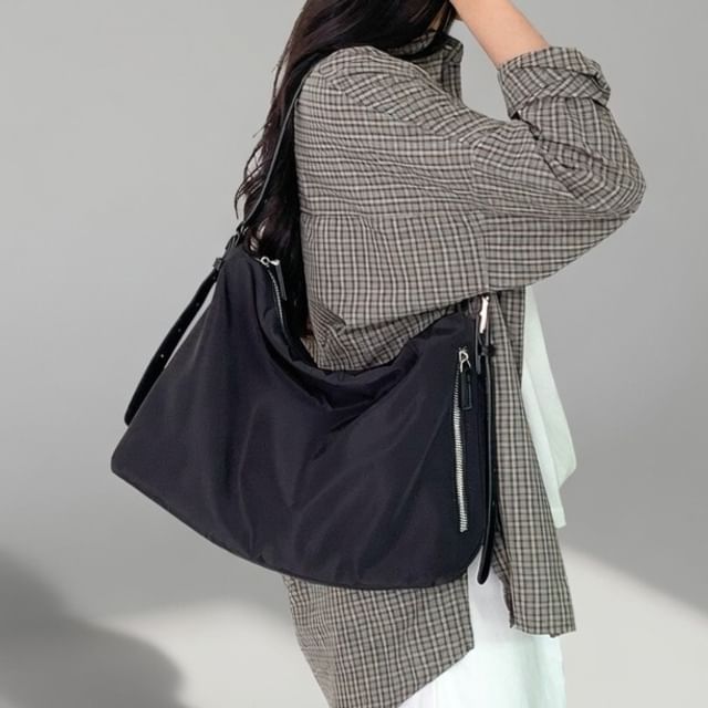 NewTown-Zip Fabric Crossbody Shoulder Bag