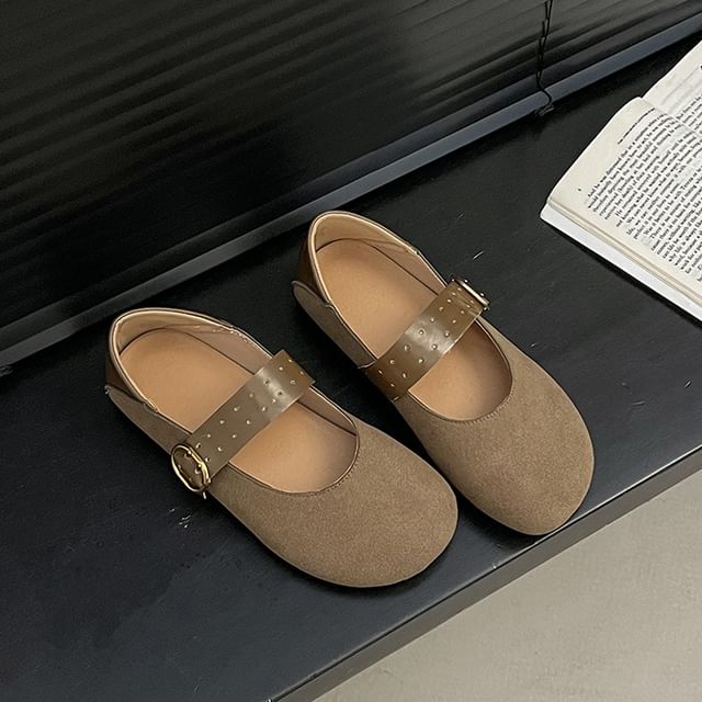 Nikao-Buckled Mary Jane Flats