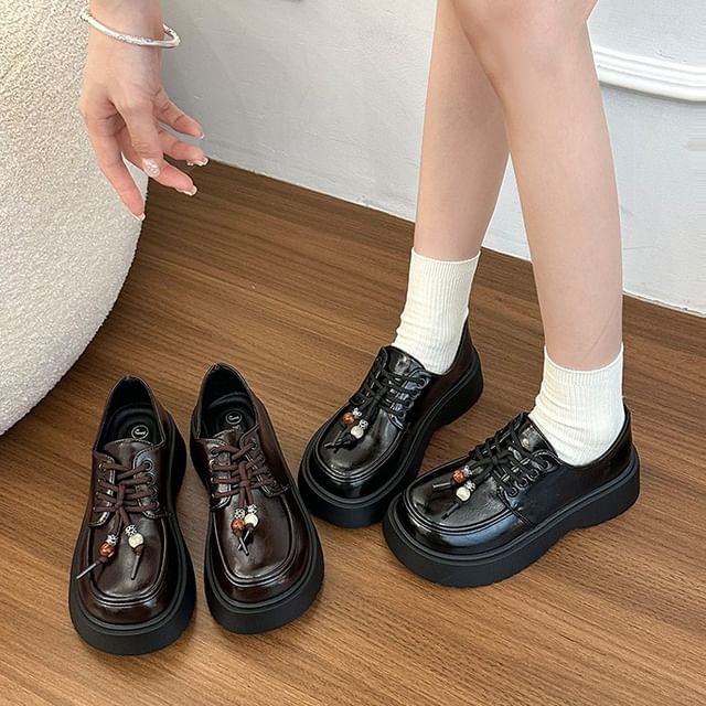 Nikao-Lace-Up Platform Derby Shoes