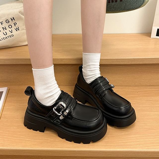 Nikao-Platform Buckled Shoes