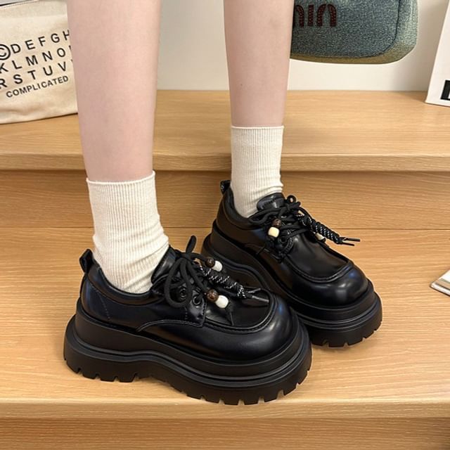 Nikao-Platform Lace-Up Derby Shoes