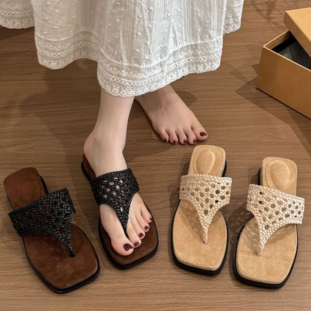 Nikao-Platform Wedge Flip-Flops
