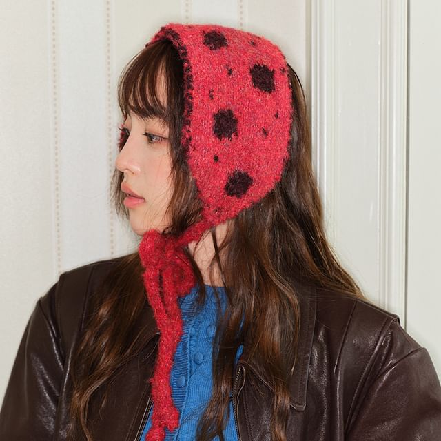 Nikifa-Dotted Knit Ear Muffs
