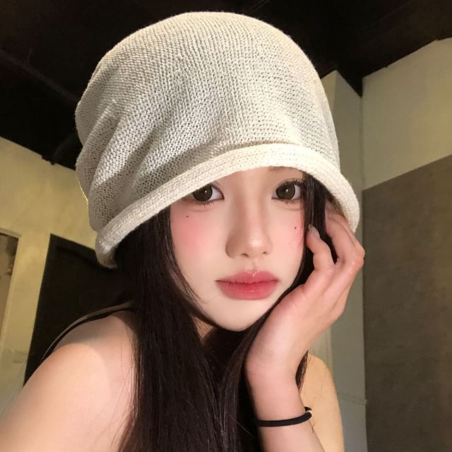 Nikifa-Plain Knit Slouchy Beanie