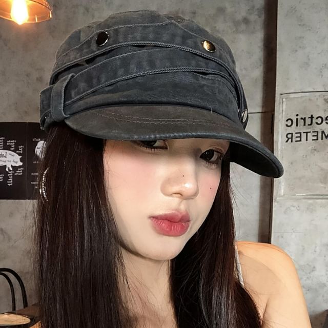 Nikifa-Studded Layered Strap Cap