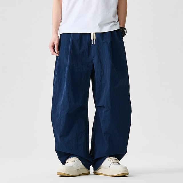 Ninine-High Waist Plain Wide Leg Pants