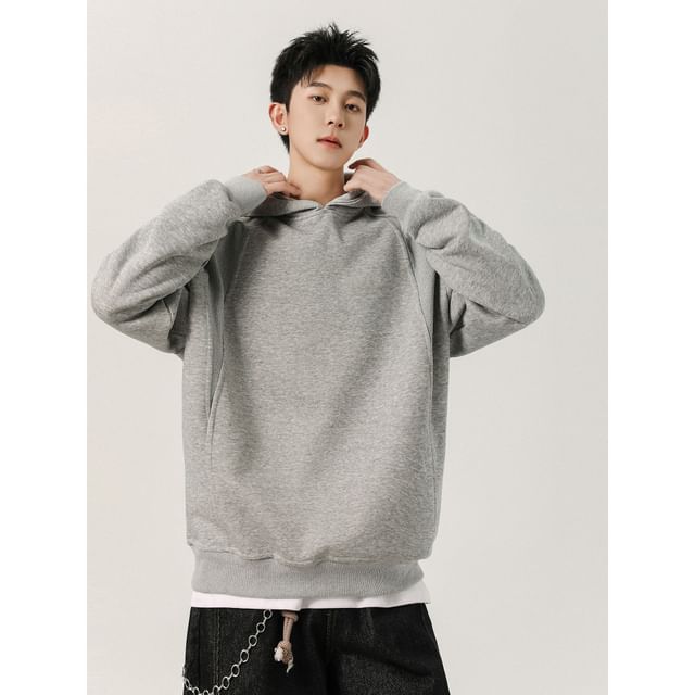 Ninine-Loose Fit Plain Hoodie