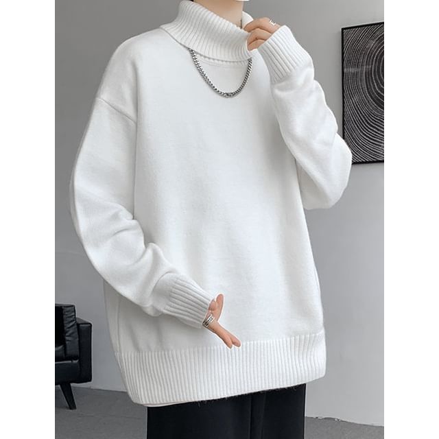 Ninine-Turtleneck Plain Sweater