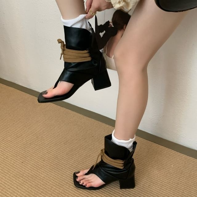 Niuna-Block Heel Thong Sandal Boots