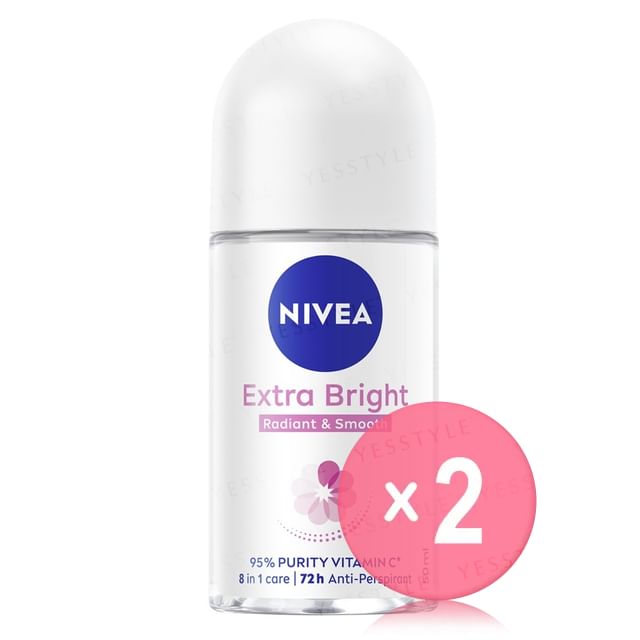 NIVEA-Extra Bright Radiant Smooth 95 Purity Vitamin C Deodorant Roll On 2pcs Bundle Set