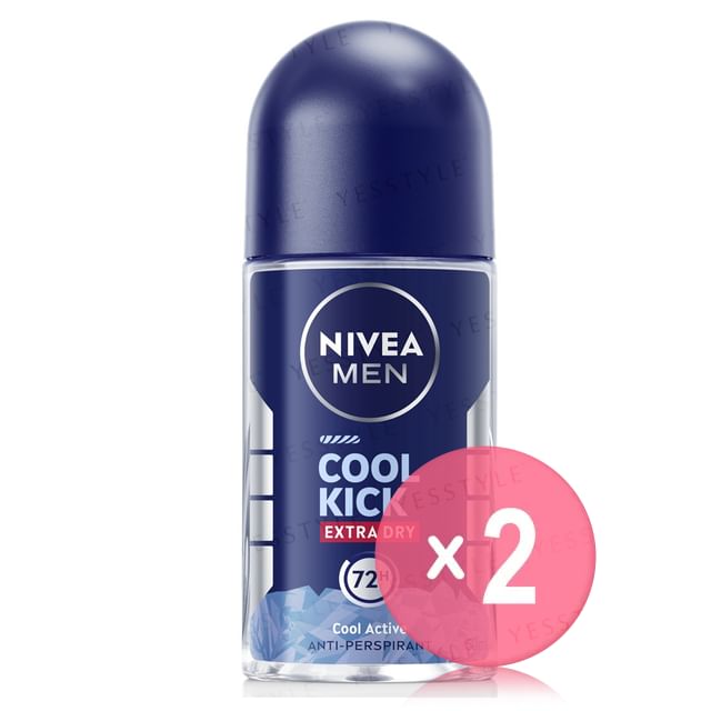 NIVEA-Men Cool Kick Extra Dry Cool Active Deodorant Roll On 2pcs Bundle Set