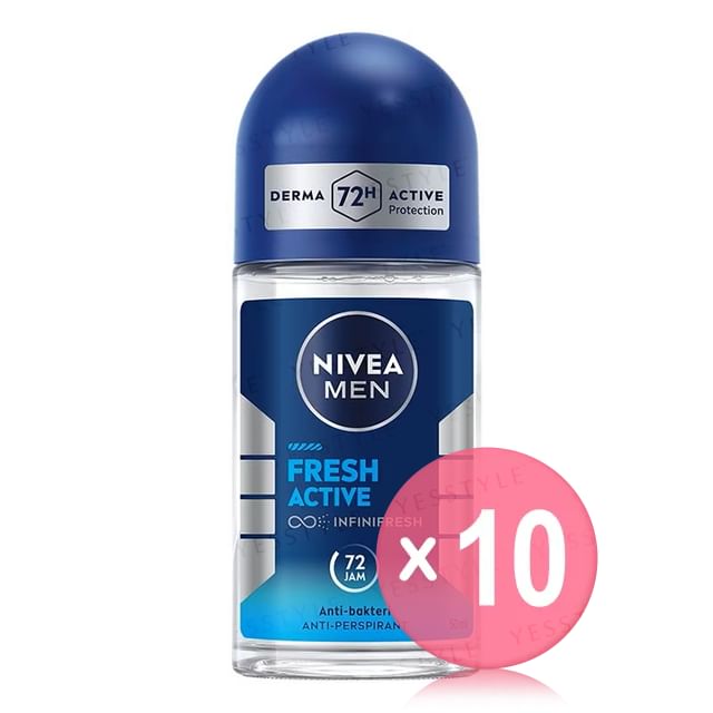 NIVEA-Men Fresh Active Deodorant Roll On Indonesia Edition 10pcs Bundle Set