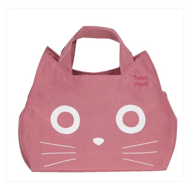 noafamily-Cat Face Foldable Bag Pink
