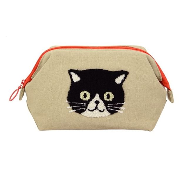 noafamily-Cat FamiNeko Makeup Pouch Beige-1 Pc