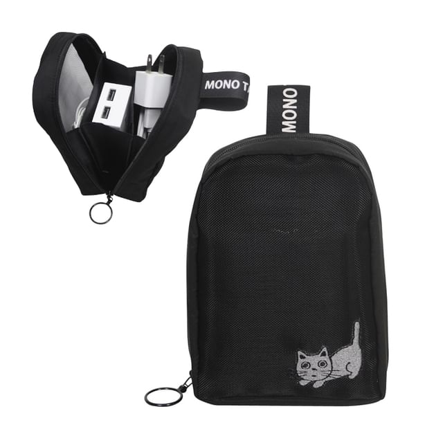 noafamily-Cat Mesh Multipurpose Pouch Black