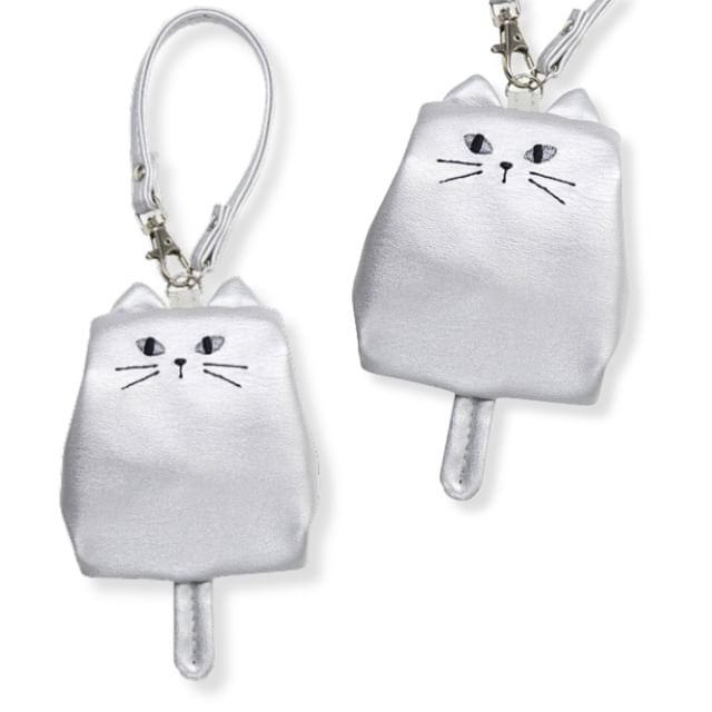 noafamily-Cat Mini Bag Charm Pouch Silver