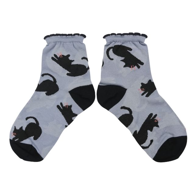 noafamily-Cat Socks Blue Grey