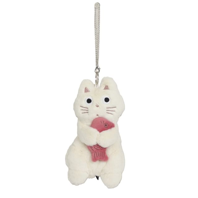 noafamily-Cat Tama Plush Pouch with Keyring Cream