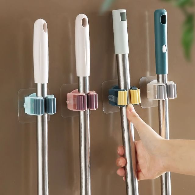 Nommon-Adhesive Color Block Plastic Mop Holder