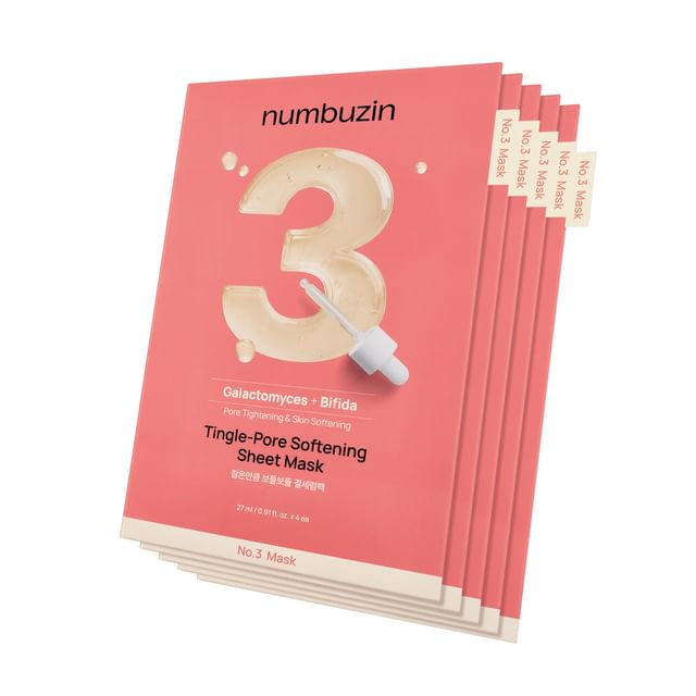 numbuzin-No 3 Tingle-Pore Softening Sheet Mask Set 5 sheets