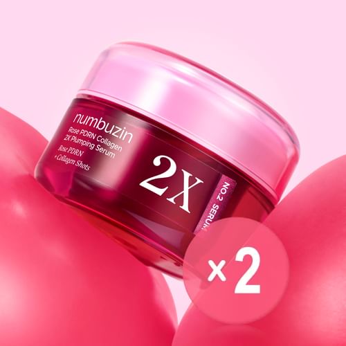 numbuzin - No.2 Rose PDRN Collagen 2X Plumping Serum 2pcs Bundle