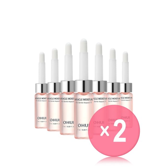 O HUI-Miracle Moisture Pink Barrier Ampoule 777 Set 2pcs Bundle Set