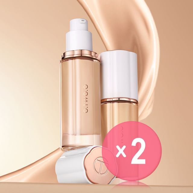 O-TWO-O-Soft Mist Locking Foundation - 3 Colors 2pcs Bundle Set