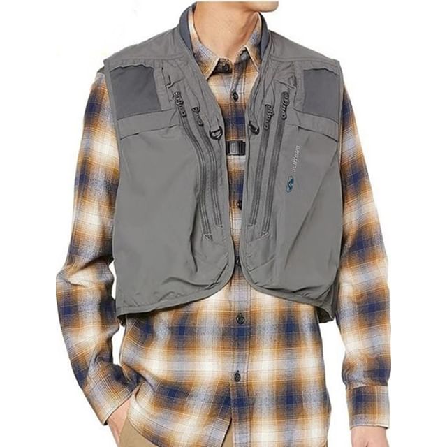 Oakjam-Panel Zip Pocket Crop Buckle Outdoor Vest