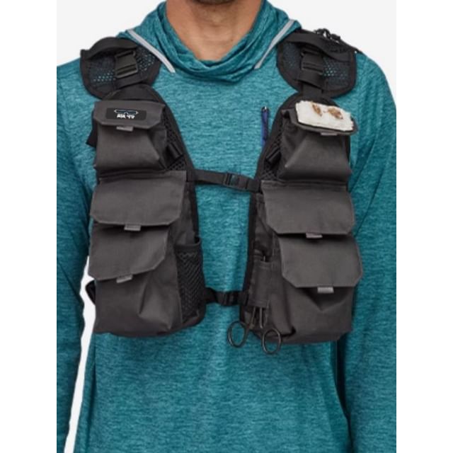 Oakjam-Plain Panel Mesh Crop Buckle Tactical Vest