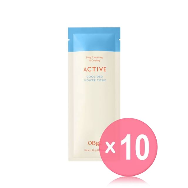 OBgE-Active Cool Deo Shower Tissue 10pcs Bundle Set