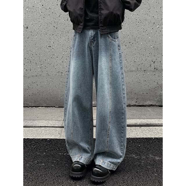 Obikan-Mid Rise Baggy Jeans