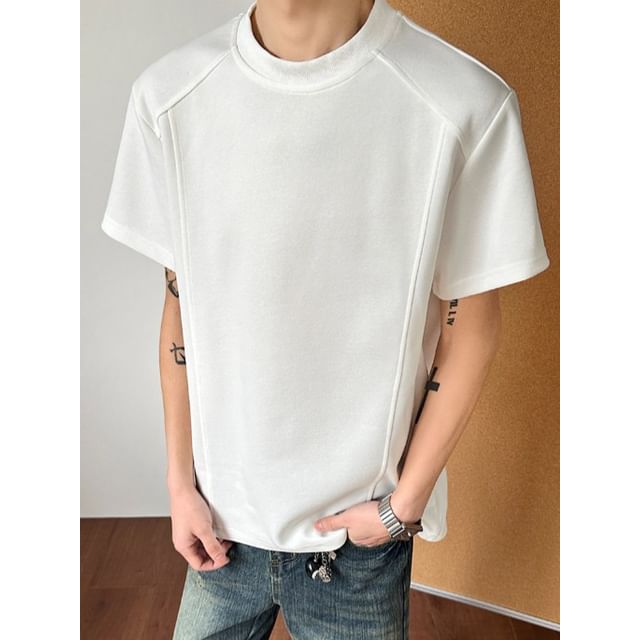 Obikan-Short-Sleeve Crew Neck Plain T-Shirt