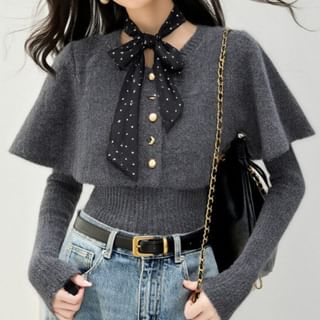 Odestra-Long-Sleeve Round Neck Plain Mock Two Piece Sweater